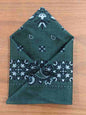 Handkerchief - Green with Black and White Paisley