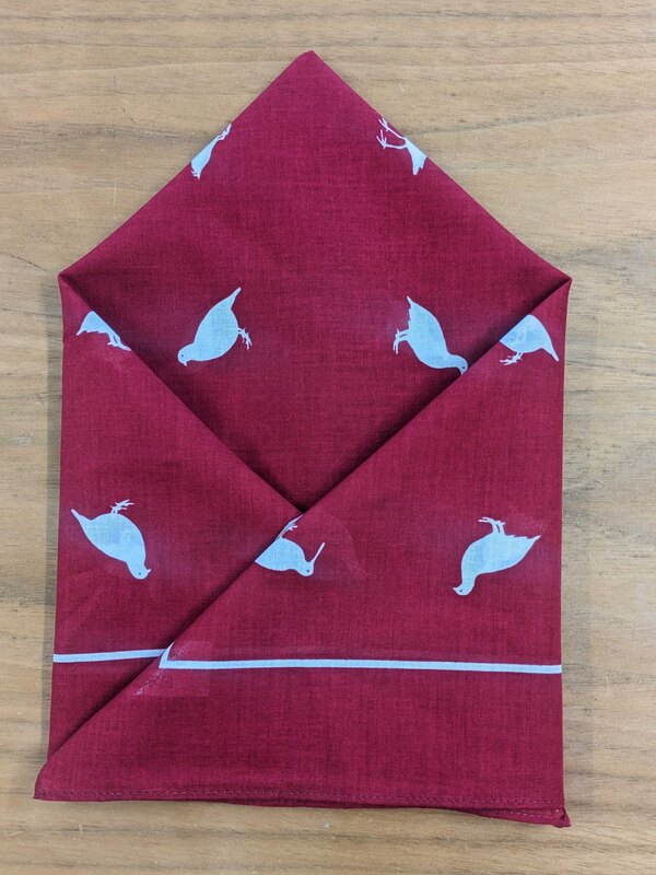 Handkerchief - Burgundy Game Birds