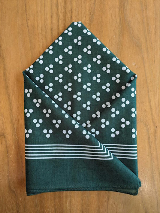 Handkerchief - Green Small Dot Pattern